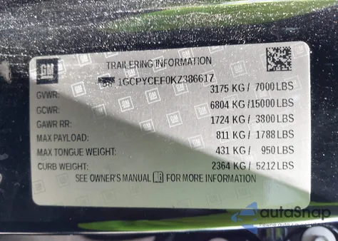 2019 Chevrolet Silverado 1500 Custom Trail Boss из США, поврежденный, VIN 1GCPYCEF0KZ386617